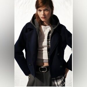 Women’s Navy Blue Hooded Jacket